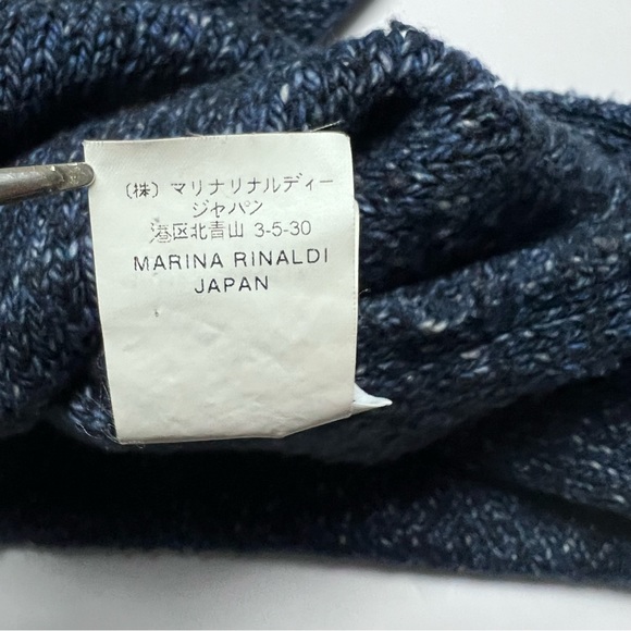 MARINA RINALDI Giacca Maglia Wool Blend Blue Knit Sweater Plus Size Medium (14) - Picture 4 of 12